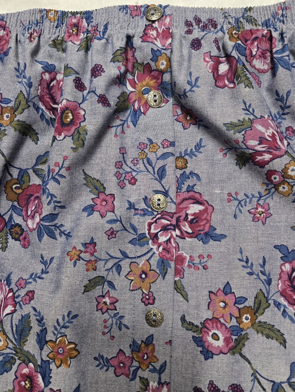 Cricket Lane 20W Vintage A Line Skirt Country Rose Full Elastic Waist Pockets - Picture 2 of 8